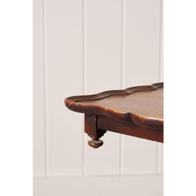 Wood Antique English Coffee Table With Scalloped Top + Carved Claw Feet For Sale - Image 7 of 9