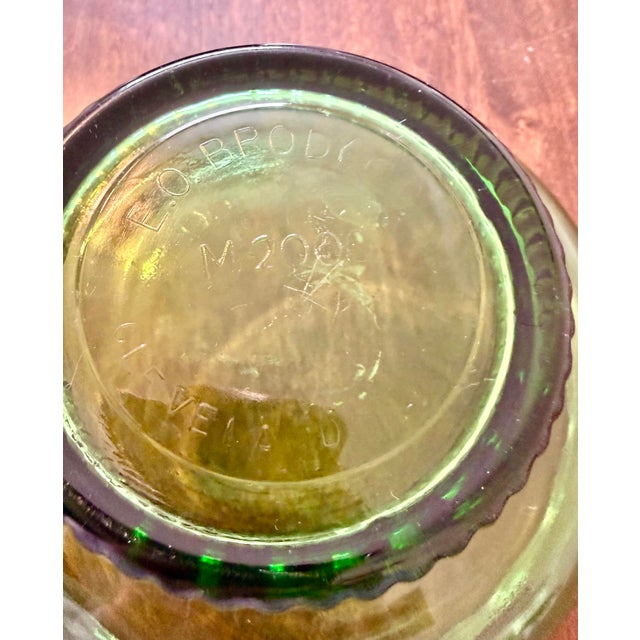 Mid 20th Century E. O. Brody Emerald Green Scalloped Rim Bowl For Sale - Image 6 of 12