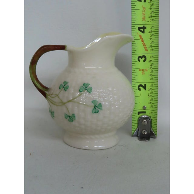 Late 20th Century Belleek Ireland Shamrock Traditional Porcelain Creamer Small Pitcher 4671b For Sale - Image 11 of 14