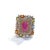 English Bochic “Orient” Vintage Diamond, Ruby & Multi Sapphire Ring Set In 18K Gold&Silv For Sale - Image 3 of 13