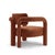 Contemporary Double Arch Armchair in Orange Chenille from Insidherland For Sale - Image 3 of 5