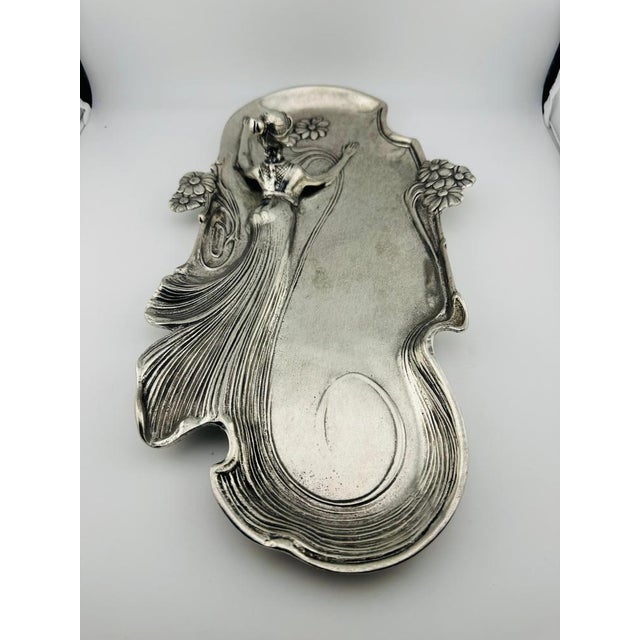 Art Nouveau Pewter Jewelry Tray by Achille Gamba, 20th Century For Sale - Image 4 of 10