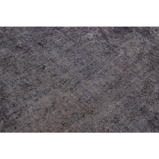 Vintage Persian Overdyed Handmade All-Over Gray Wool Rug For Sale - Image 10 of 11