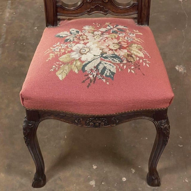 Set of 6 Antique Liegeoise Needlepoint Dining Chairs Includes 1 Armchair For Sale - Image 16 of 18