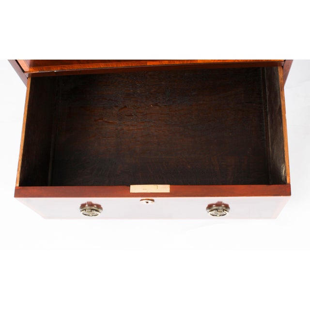 19th Century Victorian Flame Mahogany Partners Pedestal Desk For Sale - Image 15 of 18