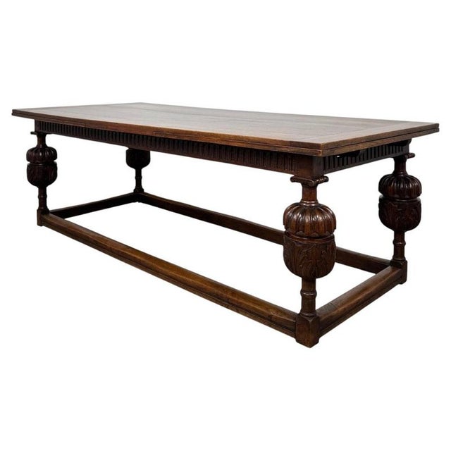 19th Century Antique English Oak Draw-Leaf Dining Table For Sale - Image 11 of 11