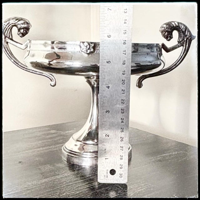 1940s Candle Holder English Silver Plated Rare Lions Handles For Sale - Image 9 of 12