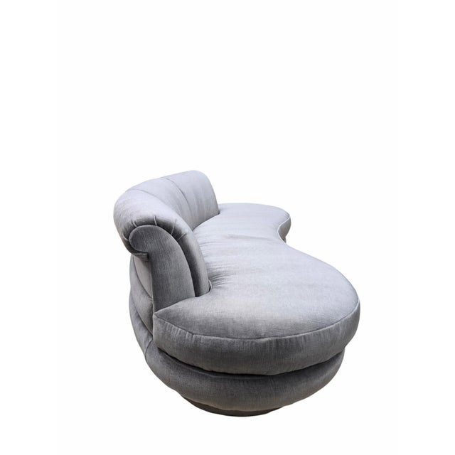 MCM Attributed to Adrian Pearsall Kidney Shape Cloud Sofa Newly Reupholstered For Sale In Chicago - Image 6 of 12