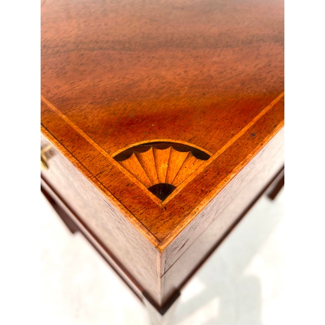 Baker Furniture Inlay Wood Lidded Chest on Stand | Chairish