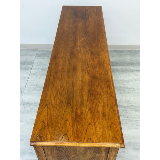 Wood Late 20th Century Hickory Furniture Co Oak Welsh Sideboard / Credenza / Buffet For Sale - Image 7 of 14