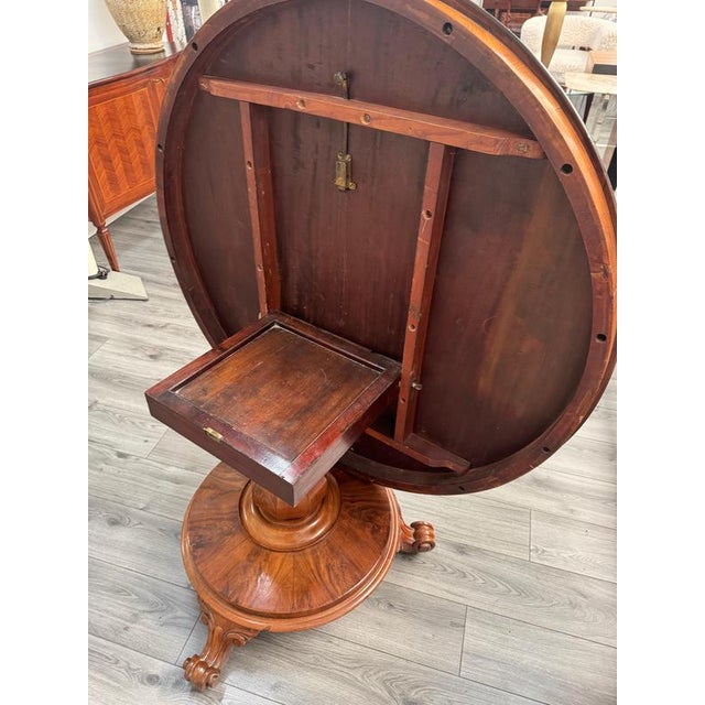 Large Antique English Regency Circular Tilt Top Dining Table For Sale - Image 5 of 8