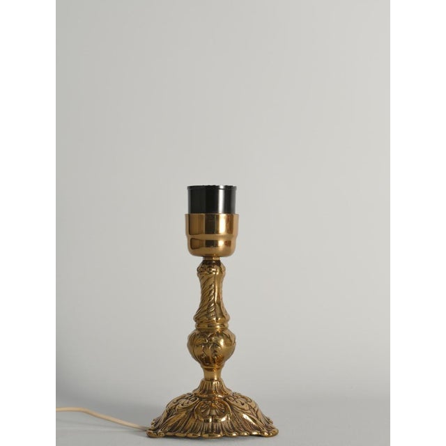 Rococo Rococo Style Model 403 Table Lamp in Brass from Gnosjö Metall & Armatur, 1930s For Sale - Image 3 of 15