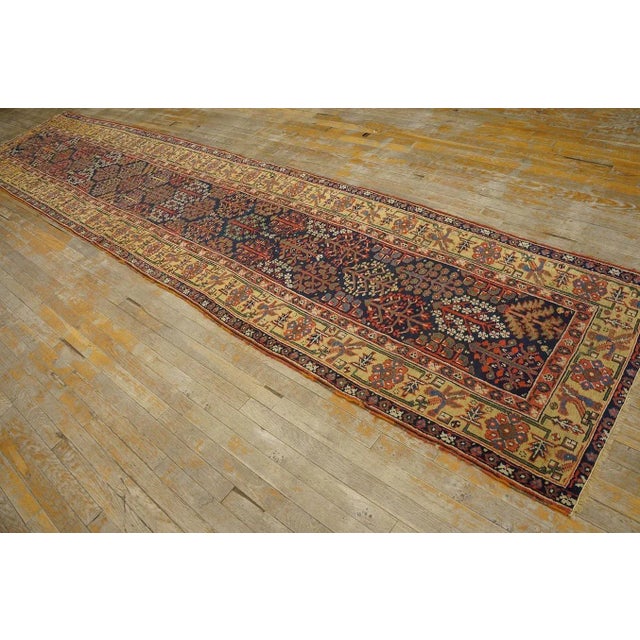 Mid 19th Century W. Persian Kurdish Shrub Runner Carpet (3' x 14'6'' - 90 x 443) For Sale In New York - Image 6 of 12