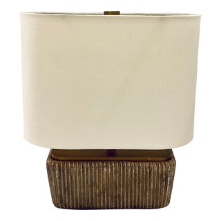 Baker Modern Champagne Reeded Bookcase Table Lamp For Sale
