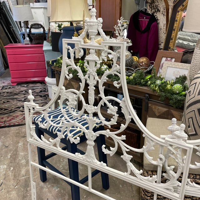 Pair of Vintage French Ornate Metal Twin Headboards For Sale - Image 6 of 10