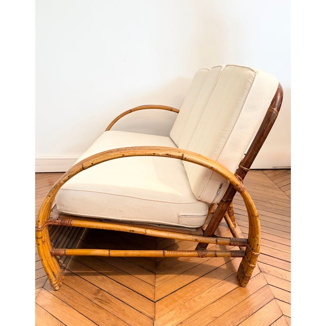 1950s Sofa and Armchair in the style of Adrien Audoux & Frida Minnet, 1950s For Sale - Image 5 of 9