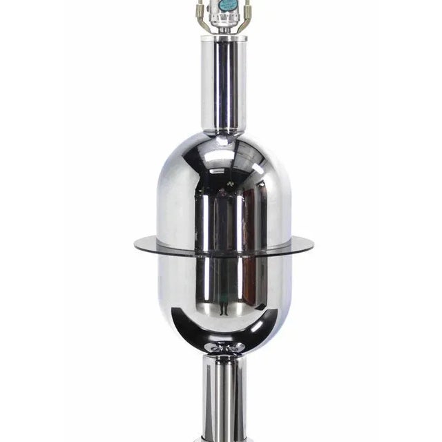 Modern Mid-Century Chrome Bullet Shape Table Lamp For Sale - Image 3 of 8