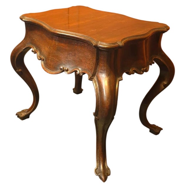 magnificent example of 19th-century Portuguese artisan furniture, this hand-painted side table is a true statement piece,...