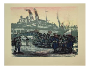 Anselmo Bucci, Military, Lithograph on Paper, 1918