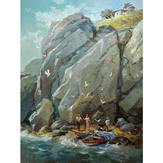 Oil Painting Whisper of the Sea Waves Yuriy Suprunchuk For Sale