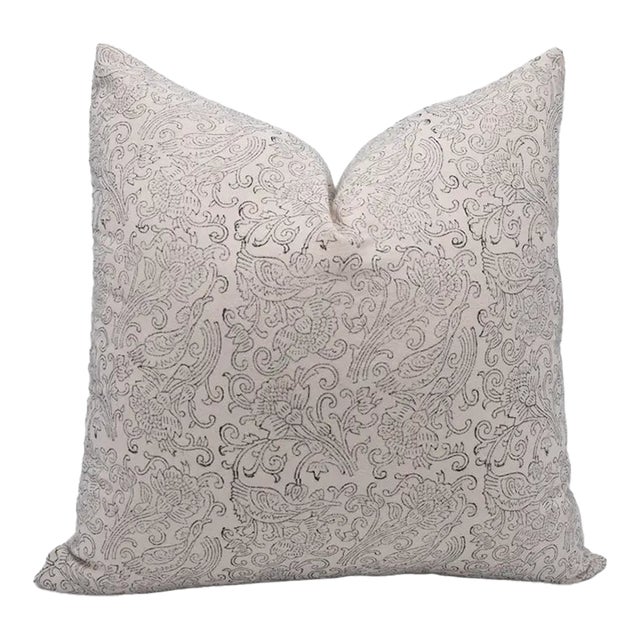 Fabdivine Artisan Block Print Throw Pillow Cover 14x20 Inch Duck Canvas-Sanganeri Jaal For Sale