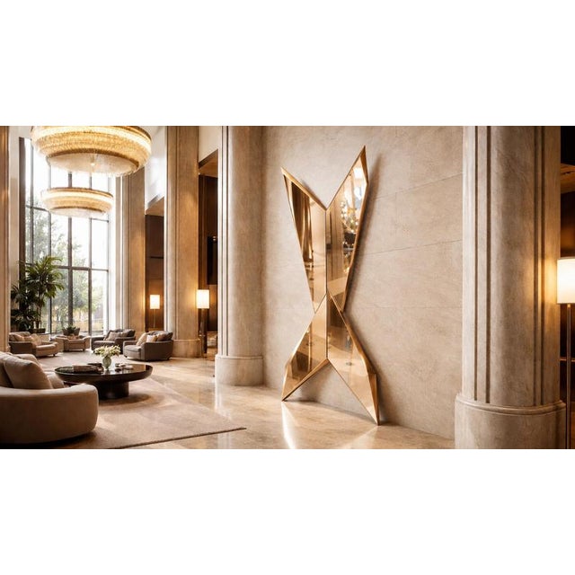 Rocket Silver Maxi Sculptural Wall Mirror by GTG Design Couture For Sale - Image 10 of 13