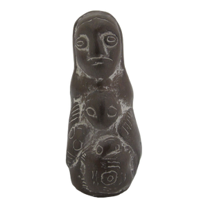 South American Pachamama Carved Stone Earth Mother & Animals Amulet Figurine
