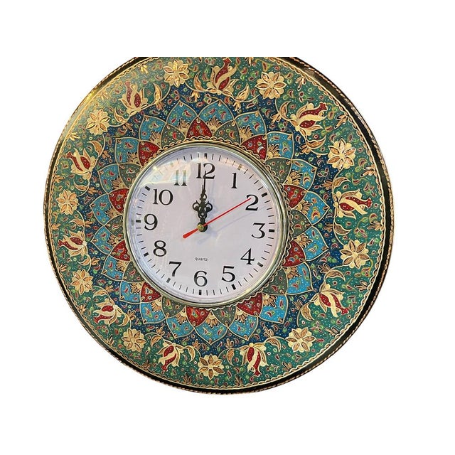 Metal Handmade Colorful Copper Clock For Sale - Image 7 of 10