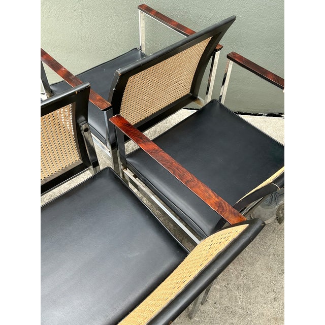 Vintage Paul McCobb for Lane Chrome and Cane Dining Chairs - Set of 8 For Sale - Image 4 of 12