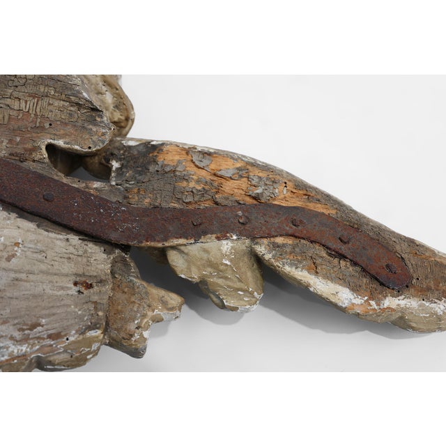 French Putti Sculpture in Limewood and Plaster, 18th Century For Sale - Image 11 of 12