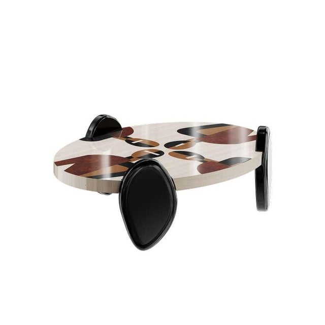 Natalia Oval Center Table in Wood Geomtric Print by Hommés Studio For Sale - Image 4 of 7