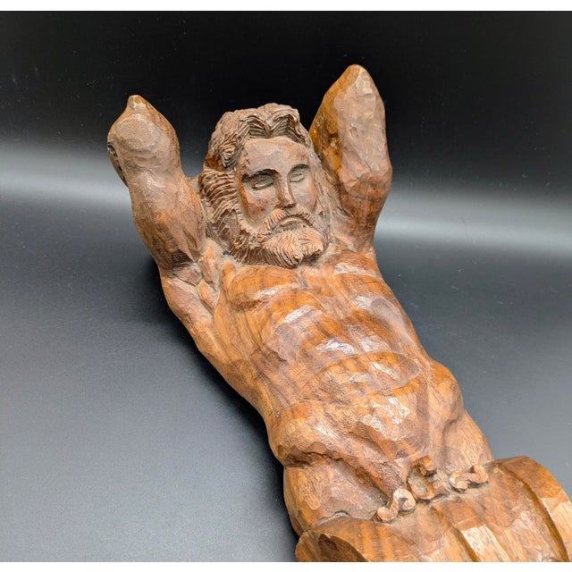 Late 19th Century 19th Century Hand-Carved Walnut Architectural/Decorative Atlas Corbel For Sale - Image 5 of 12