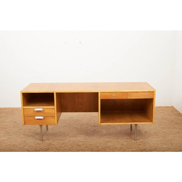 Wood Desk with Round Tube Legs by Erika Schläpfer, 1956 For Sale - Image 7 of 14