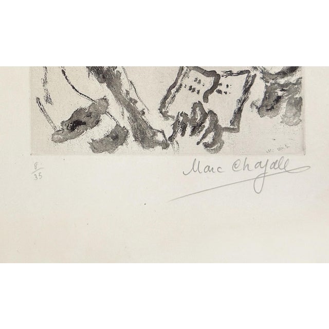Surrealism Marc Chagall, Le Candelabre, Hand Signed Aquatint and Etching, Edition 8/35, Cramer 19, 1967 For Sale - Image 3 of 3