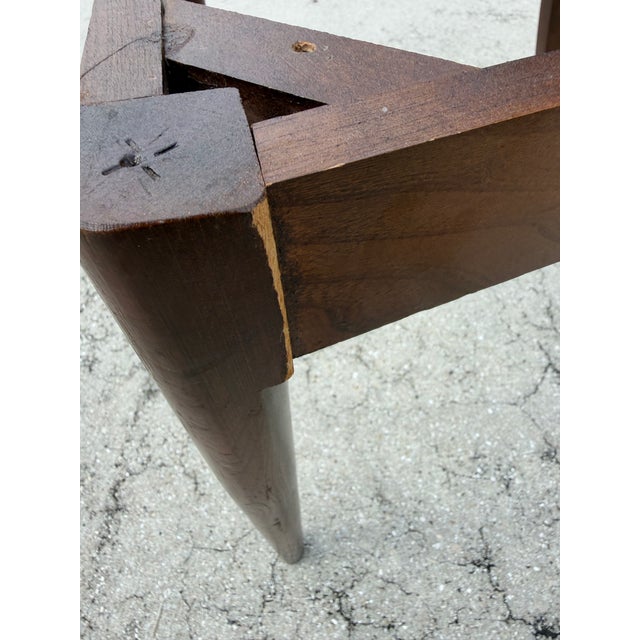 Vintage Mid-Century Walnut Dining Chairs for Restoration, Set of 4 For Sale - Image 12 of 15