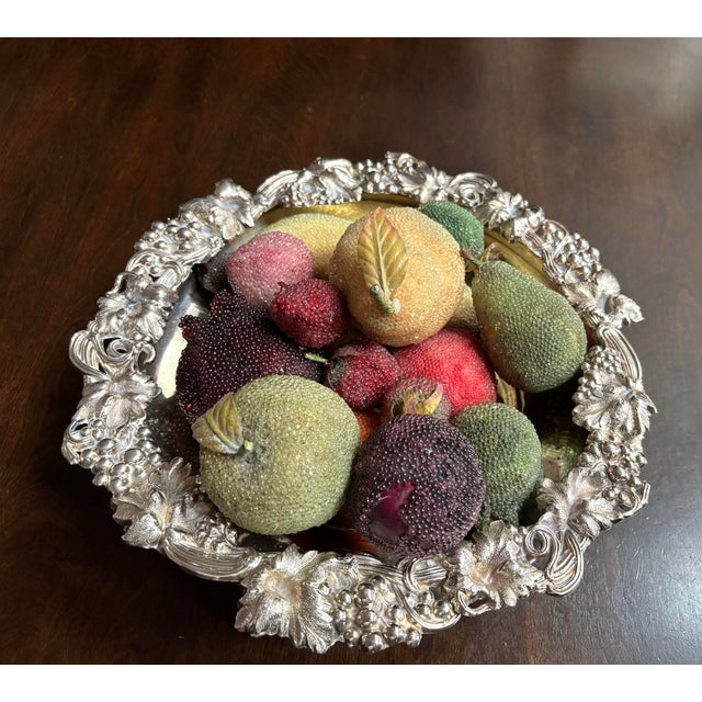 Art Nouveau Vintage Reed & Barton Silver Plated Sheridan Footed Centerpiece Fruit Bowl/Fruit Bowl-11.25”x3.25” For Sale - Image 3 of 12