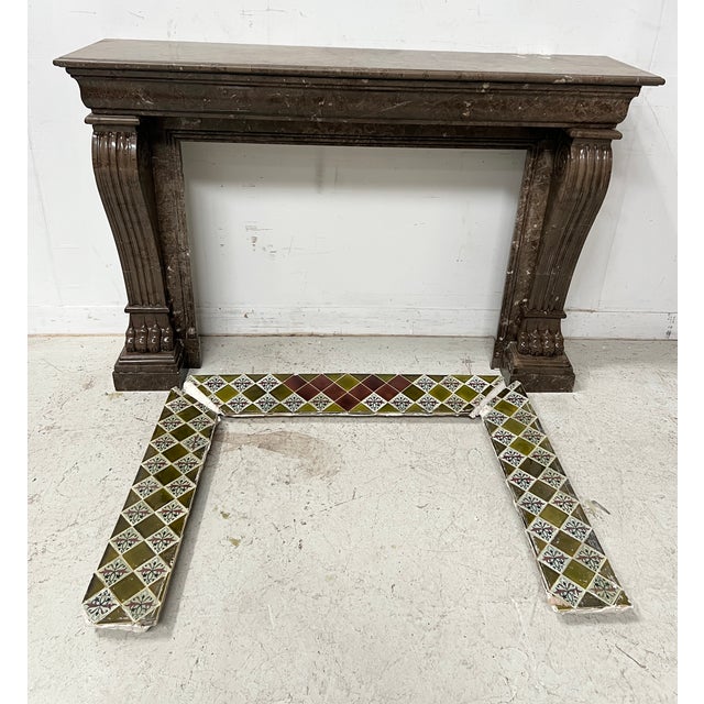 Napoleon III Fireplace with Claw Feet in Speckled Marble, 1800s For Sale - Image 17 of 18