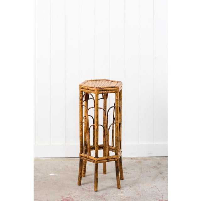 Antique Tortoise Octagon Bamboo Stand For Sale - Image 4 of 12