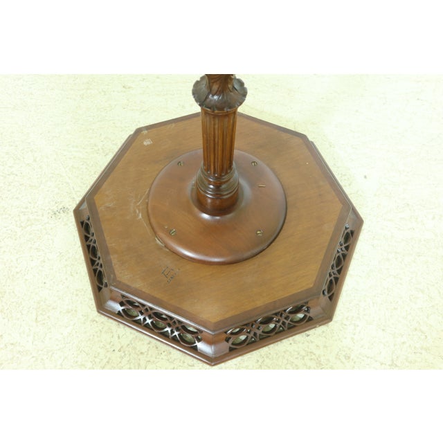 Danersk Chippendale Ball & Claw High Mahogany Lamp Table For Sale - Image 9 of 12