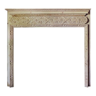 Petite Scale English Georgian Style Pine Mantel - Hand Carved For Sale