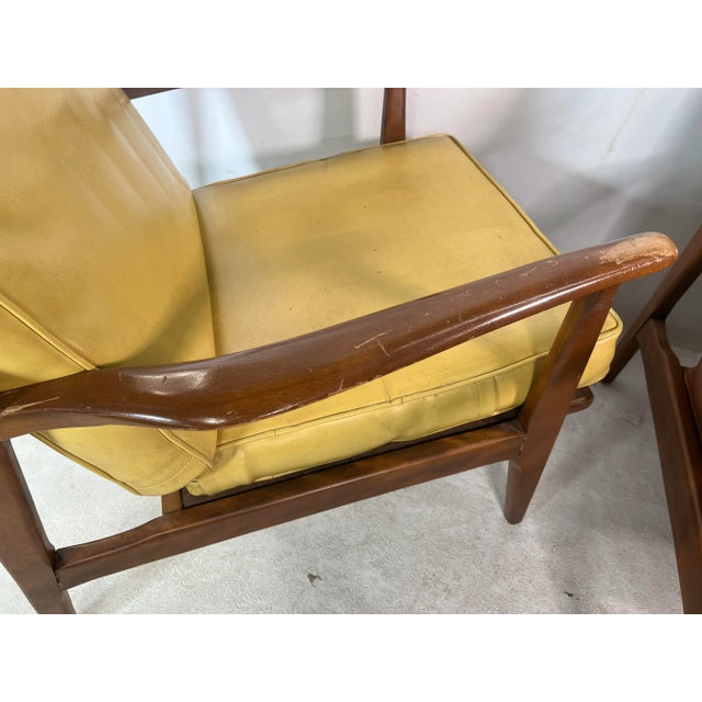 1960s Mid Century Walnut Danish Style Lounge Chairs - a Pair For Sale - Image 5 of 10