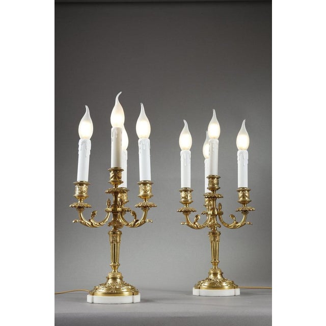 Louis XVI Candelabra in Gilt Bronze, 1900s, Set of 2 For Sale - Image 3 of 18