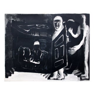 Simon Shegelman, Behind the Door, Lithograph, 1980s For Sale