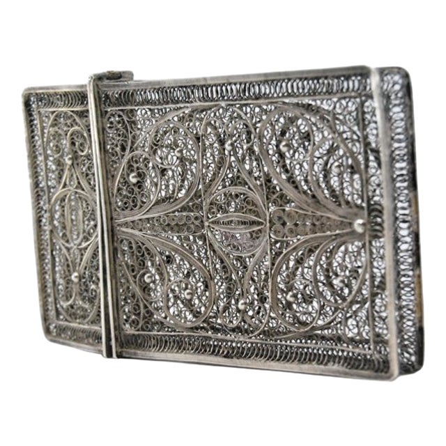 Vintage Filigree Silver Cartoneira For Sale