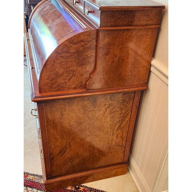 Antique Georgian Burlwood Rolltop Desk For Sale - Image 17 of 18