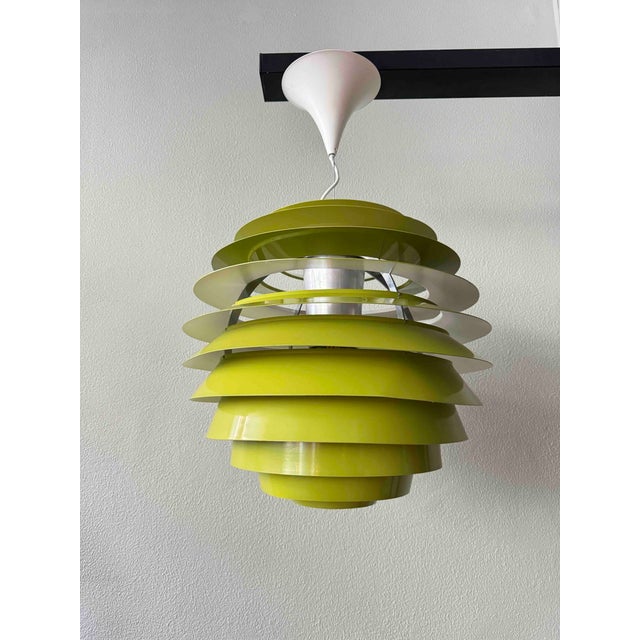 Danish Olive Green PH Louvre Pendant Light by Poul Henningsen for Louis Poulsen, 1960s For Sale - Image 9 of 18