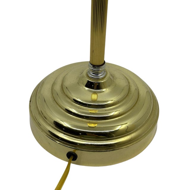 Vintage Small Table Top Brass Swing Arm Lamp For Sale - Image 4 of 11