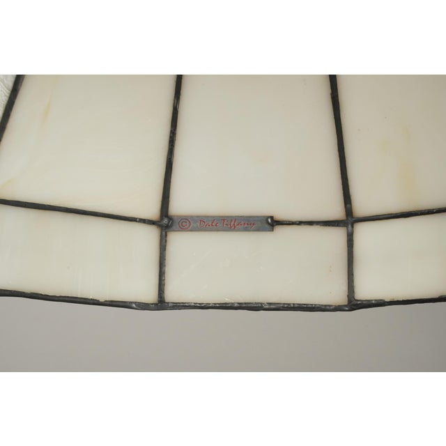 Vintage Arts & Crafts Dale Tiffany Stained Glass Pendant Light For Sale - Image 4 of 9