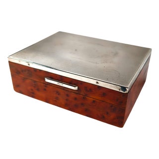 Mid-20th Century Italian Elm Burl and 800 Silver Jewelry Box from Leonardo Gaito Napoli, 1950s For Sale