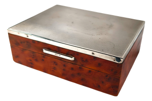 Mid-20th Century Italian Elm Burl and 800 Silver Jewelry Box from Leonardo Gaito Napoli, 1950s